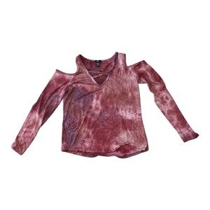 Rue21 Women's Tie-Dye V-Neck Cold Shoulder Top Size XL